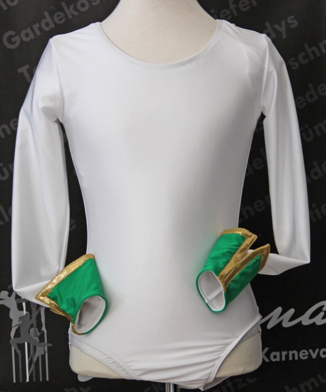 Uniform-Body dreifarbig elastisch langer Arm m. Manschette und Farbstreifen