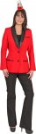Damen Elferratsjacke, rot mit schwarzem Satin Schalkragen