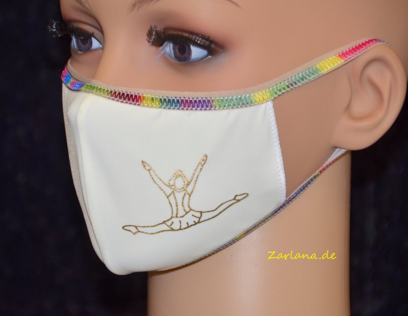 PRIDANCE Mund-Nase-Maske Druckfarbe Gold für Kinder