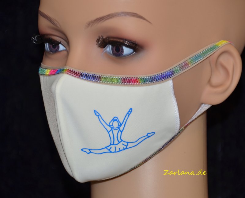 PRIDANCE Mund-Nase-Maske Druckfarbe Leucht Blau für Kinder