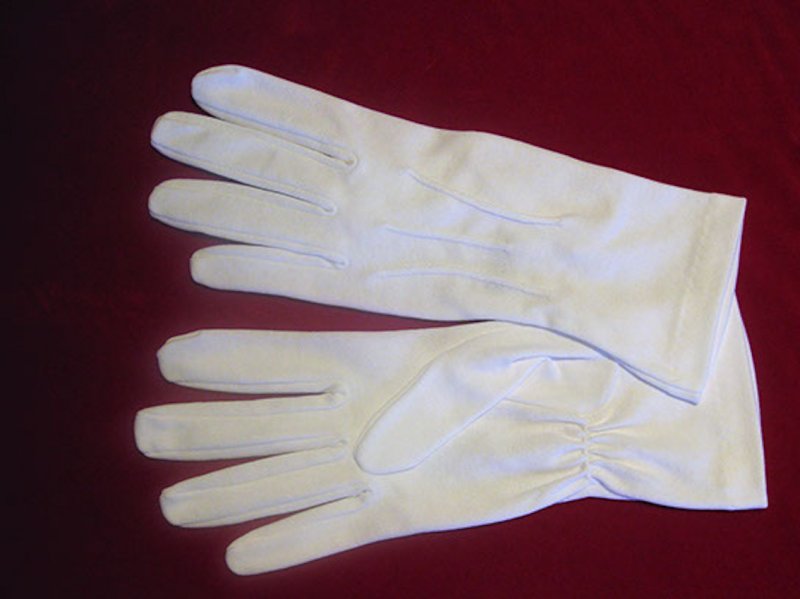 Baumwollhandschuhe, weiß mit Gummizug