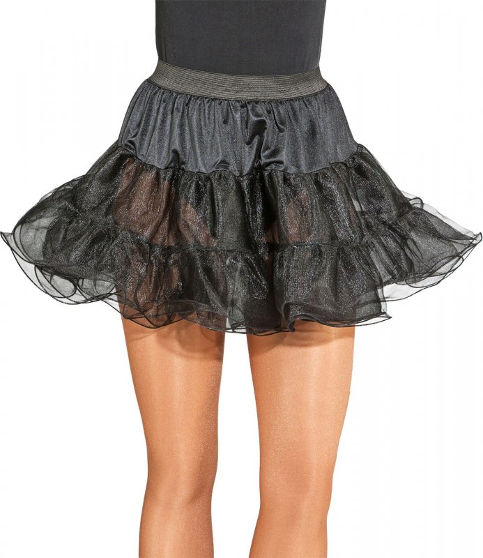 Schwarzer Petticoat mit Drahtkante 3-lagig