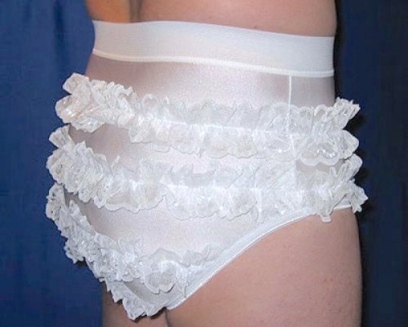 Herren-Spitzenhose aus Stretchsatin in weiß, rot oder schwarz