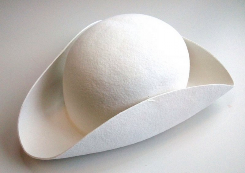 WEISSER Dreispitz Gardehut PROFI Rohling MIT Hutleder ÜBERGRÖßE