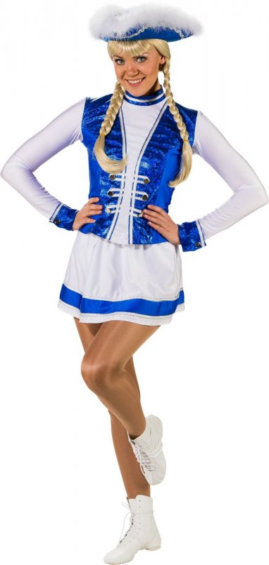Gardekostüm Alisa 2-teilig, Blau-Weiß Mariechenkostüm 2teilig, Rock und Jacke